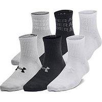Under Armour Kids Unisex Essential Quarter 6Pack Socks - Black
