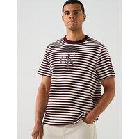 Calvin Klein Jeans Large Monogram Stripe T-Shirt - Brown