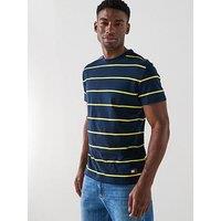 Tommy Jeans Textured Stripe Badge T-Shirt - Navy