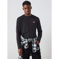 Tommy Jeans Badge Long Sleeve T-Shirt - Black