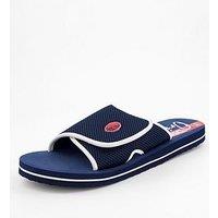 D555 Sliders With Velcro Fastening - Navy