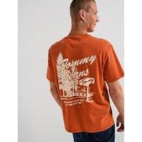 Tommy Jeans Back Graphic Print T-Shirt - Orange