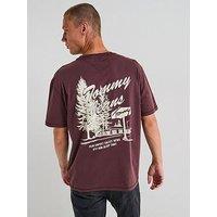 Tommy Jeans Back Graphic Print T-Shirt - Brown