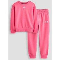 Under Armour Girls Rival Terry Crewneck Set - Pink