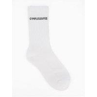 Gym + Coffee Unisex Training Full Length Everyday Sock - White