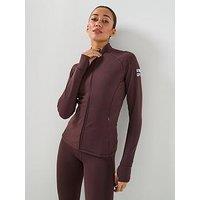 Gym + Coffee Womens Training Relentless Full Zip Jacket - Brown