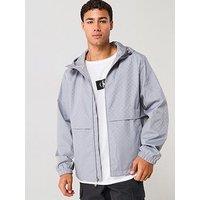 Calvin Klein Jeans All Over Print Monochrome Windbreaker Jacket - Grey