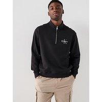 Calvin Klein Jeans Monogram Logo 1/4 Zip Sweatshirt - Black