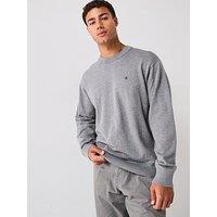 Calvin Klein Jeans Cotton Monogram Logo Knitted Jumper - Grey