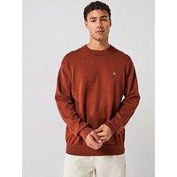 Calvin Klein Jeans Cotton Monogram Logo Knitted Jumper - Red