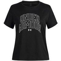 Under Armour Junior Girls Training Tech Varsity Graphic T-Shirt - Black
