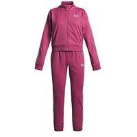 Under Armour Junior Girls Training Icon Knit Crop Tracksuit - Burgundy