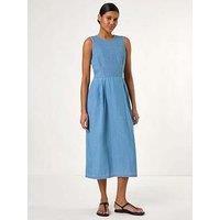 Roman Blue Midi Stretch Dress - Blue