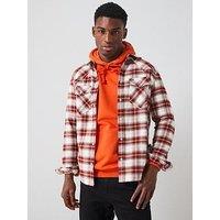 Tommy Jeans Regular Western Flannel Check Shirt - Orange