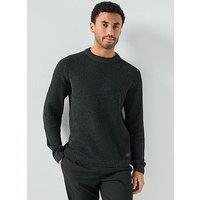 Jack & Jones Dover Textured Ribbed Knitted Jumper - Black