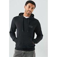 Jack & Jones Left Chest Tonal Logo Overhead Hoodie - Black