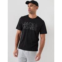 Jack & Jones Large Chest Tonal Logo T-Shirt - Black