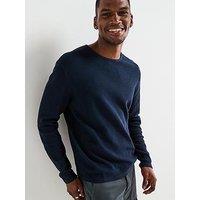 Jack & Jones George Textured Crew Knitted Jumper - Navy