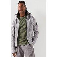 Gym + Coffee Mens Training Fleck Hoodie - Grey