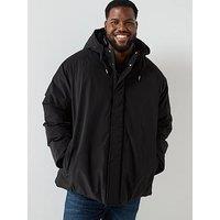 Jack & Jones Plus Size Wood Parka Coat - Black