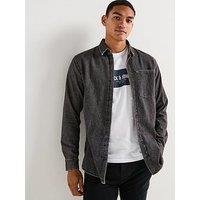 Jack & Jones Creek Pocket Long Sleeve Shirt - Black