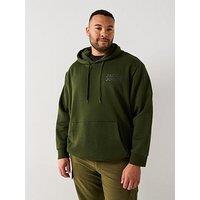 Jack & Jones Plus Size Left Chest Tonal Logo Overhead Hoodie - Beige