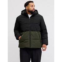 Jack & Jones Plus Size Owen Hooded Quilted Jacket - Dark Green
