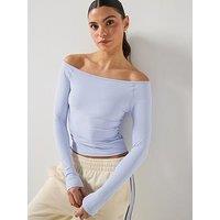 P.E Nation Womens Training Aura Slim Fit Wide Neck Top - Blue