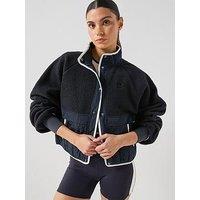 P.E Nation Womens Training Technique Quilt And Fleece Jacket - Navy