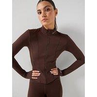 P.E Nation Womens Training Breakthrough Fitted Jacket - Brown