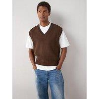The Very Collection Pure Cotton Knitted Vest - Brown
