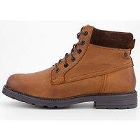 Jack & Jones Cranfiled Lace Leather Boots - Brown
