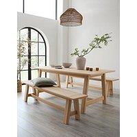 Michelle Keegan Home Lindley 185Cm Dining Table & 2 Benches - Fsc Certified