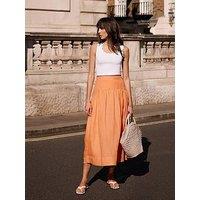 Mint Velvet Drop Waist Maxi Skirt - Orange