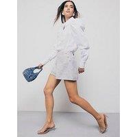 River Island Pearl Detail Long Sleeve Shirt - White