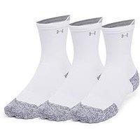 Under Armour Adults Unisex Running Cushion 3Pack Crew Socks - White
