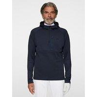 J Lindeberg Mens Golf Adam Quarter Zip Hood - Navy