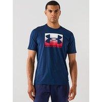 Under Armour Mens Training Boxed Logo Sports T-Shirt - Blue