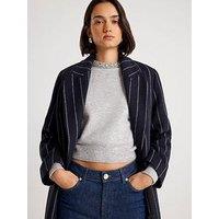 River Island Crew Neck Embellished Trim Jumper - Grey