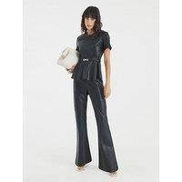 River Island Patch Pocket Fitted Bootcut Trousers - Black
