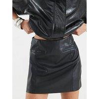 River Island Jet Pocket Core Mini Skirt - Black