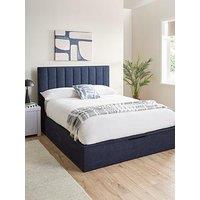Very Home Nova End Lift Up Storage Ottoman Bed With Mattress Options (Buy & Save!) - Blue - Bed Frame With Microquilt Mattress