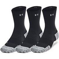 Under Armour Adults Unisex Running Cushion 3Pack Crew Socks - Black
