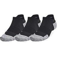 Under Armour Adults Unisex Running Cushion 3 Pack No Show Socks - Black