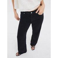 River Island Relaxed Straight Wander Jeans - Black