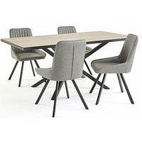 Very Home Oslo 180Cm Rectangular Dining Table & 4 Marlow Faux Leather Chairs
