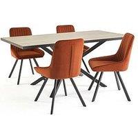 Very Home Oslo 180Cm Rectangular Dining Table & 4 Marlow Chairs
