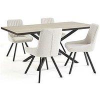 Very Home Oslo 180Cm Rectangular Dining Table & 4 Marlow Boucle Chairs