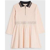 River Island Mini Girls Ri Ribbed Dress - Pink