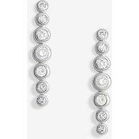 Simply Silver Sterling Silver 925 Cubic Zirconia Graduated Tennis Drop Earrings